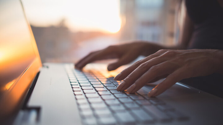 Hands on laptop